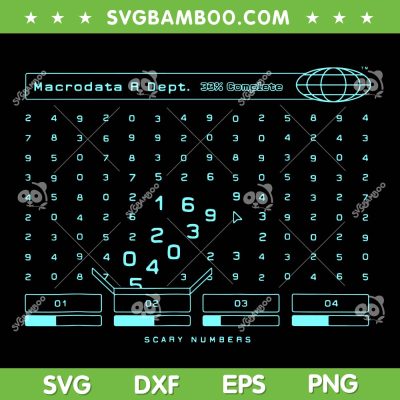 Severance Scary numbers SVG, Macrodata Refinement SVG PNG
