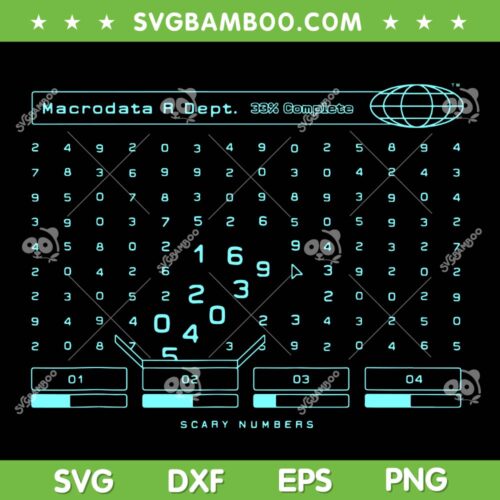 Severance Scary numbers SVG, Macrodata Refinement SVG PNG