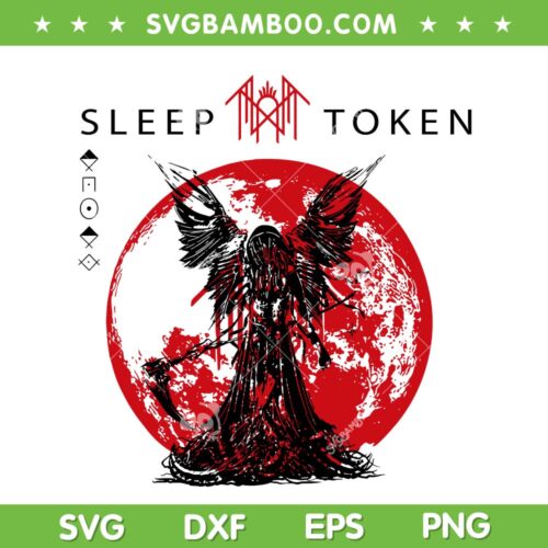 Sleep Token Reaper Angel SVG PNG, Gothic Death Angel SVG, Blood Moon Metal Artwork