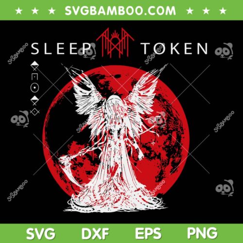 Reaper Angel Sleep Token SVG, Death Angel Album SVG PNG, Blood Moon Metal Artwork DXF SVG PNG EPS