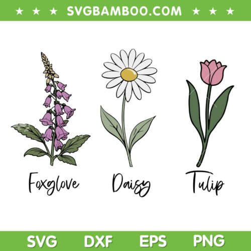 Subtle Floral Anti Trump SVG, Flowers Foxglove Daisy Tulip SVG PNG