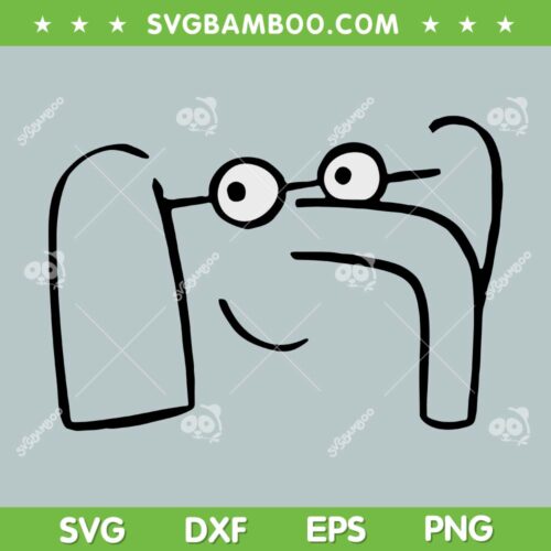 Elephant Reading Character Costume SVG PNG, Funny Elephant This Is My Book SVG