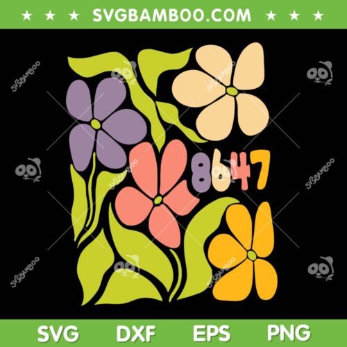 Vintage 86 47 Anti Trump SVG, Retro Flower President 2025 SVG PNG