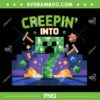 Minecraft 7th Birthday PNG, Boys Gamer Pixel Creepin' Into 7 PNG, Video Game Party PNG