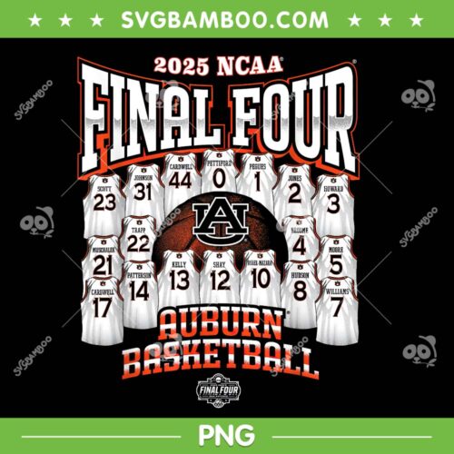Auburn Final Four 2025 PNG, Auburn Mens Basketball Champions PNG