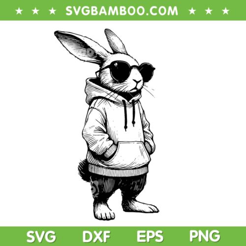 Bunny Sunglasses Easter Day SVG, Boy Cool Bunny SVG PNG