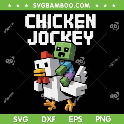 Chicken Jockey SVG, MineCraft Chicken Pixel Funny SVG PNG