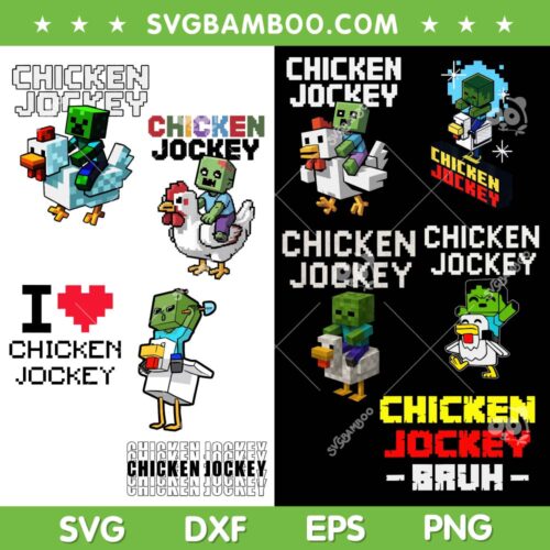 Chicken Jockey SVG Bundle, Minecraft Movie Chicken Jockey Bundle SVG