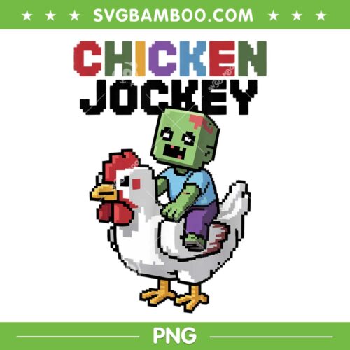 Chicken Jockey Zombie PNG, MineCraft Pixel Art Zombie PNG
