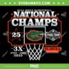 Florida Gators National Champs 2025 PNG, Florida Gators Mens Basketball 3X Blue PNG