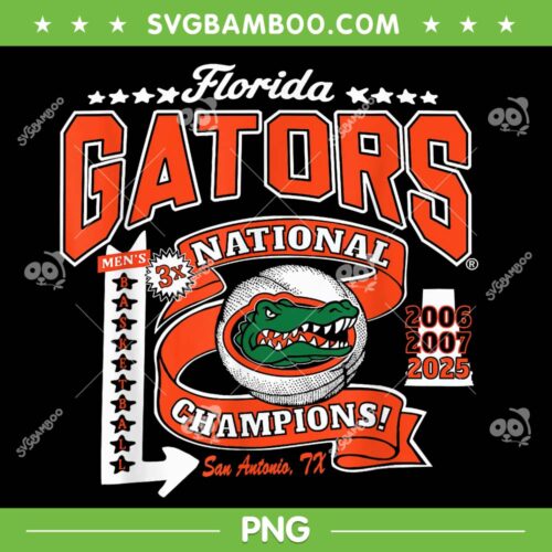 Florida Gators National Champions 2025 PNG, Gators Mens Basketball Champs PNG