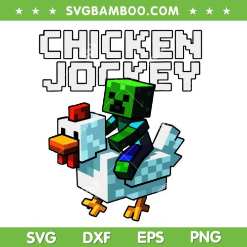 Chicken Jockey SVG PNG, Minecraft Chicken Jockey Zombie Pixel Art SVG