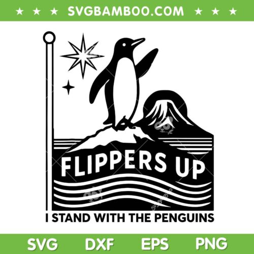 Penguin Flippers Up SVG, I Stand With The Penguins SVG PNG