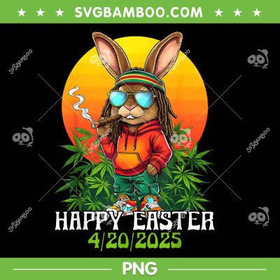 Happy 420 Easter Bunny PNG, Bunny Smoking Weed Cannabis PNG