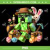 Minecraft Happy Easter PNG, Pixel Game Bunny Egg Easter Day PNG
