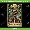 Skeleton Smoking Weed Tarot Card PNG, Happy Weedster 420 Easter PNG