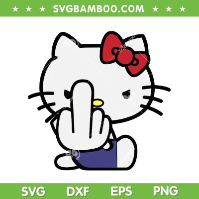 Hello Kitty Middle Finger SVG, Funny Kawaii Kitty Cat Angry SVG PNG Hello Kitty Middle Finger SVG, Funny Kawaii Kitty Cat Angry SVG PNG