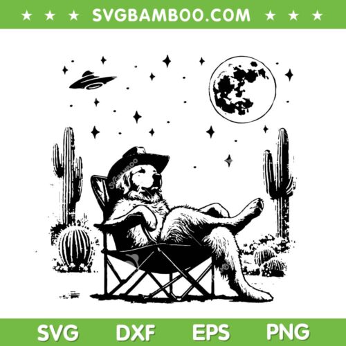 Howdy Golden Retriever SVG PNG, Funny Golden Dog Western Cowboy SVG, Vintage Dog Lovers DXF SVG PNG EPS