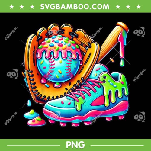 Ice Cream Drip Baseball PNG, Stuff Baseball Drip Graphic PNG