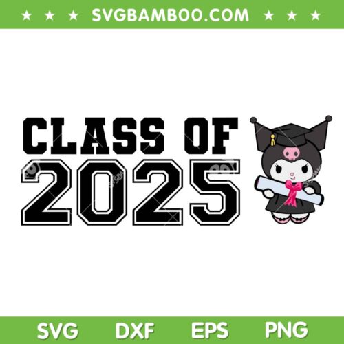 Kuromi Class of 2025 SVG PNG, Kuromi Graduation 2025 SVG