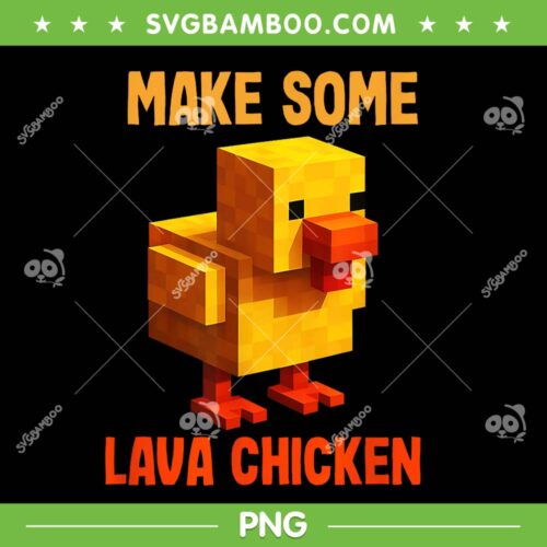 Make Some Lava Chicken PNG, Funny Chicken Pixel Game PNG