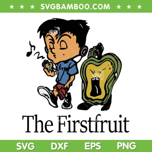 Mark Lee The Firstfruit SVG PNG, Boy Eating Apple with Angry Fruit SVG, Whimsical Character Clipart