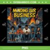 Minding Our Business PNG, People on Phones in Apocalypse PNG, Dark Modern Society Artwork PNG