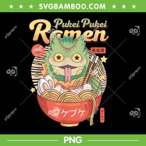 Pukei Pukei Ramen PNG, Ramen for Hunters PNG, Cute Gamer Food Mashup Art
