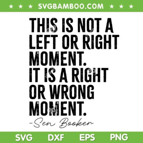 This is Not a Left or Right Moment SVG, Senator Cory Booker SVG PNG, Social Justice Clipart Design