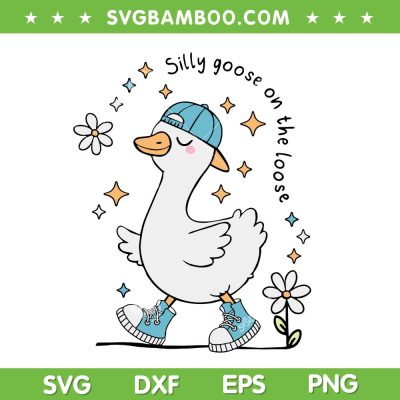 Silly Goose On The Loose SVG, Funny Goose Pun Boys Kids SVG PNG