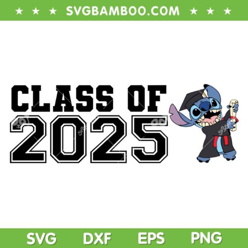 Disney Stitch Class of 2025 SVG, Stitch Graduation 2025 SVG PNG