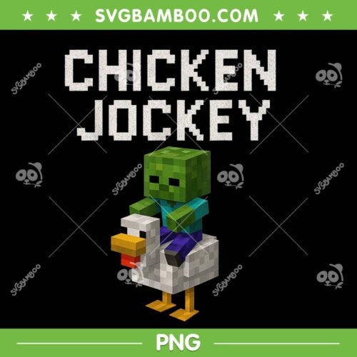 Minecraft Chicken Jockey PNG, Funny Vintage Jockey Chicken 2025 PNG