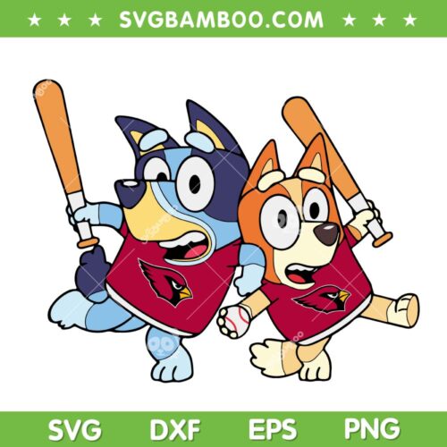 Bluey Arizona Cardinals SVG PNG, Bluey Baseball SVG, Dad Mom Bluey NFL Teams DXF SVG PNG EPS