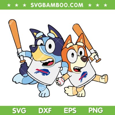 Bluey Buffalo Bills SVG PNG, Bluey Family Baseball SVG, Dad Mom Bluey NFL Teams SVG