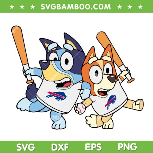Bluey Buffalo Bills SVG PNG, Bluey Family Baseball SVG, Dad Mom Bluey NFL Teams SVG