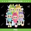 Cute Girl Labubu PNG, The Monsters Labubu Flower PNG