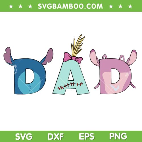 Disney Lilo Stitch Dad SVG, Stitch Father's Day SVG PNG, Stitch Birthday Family Trip SVG