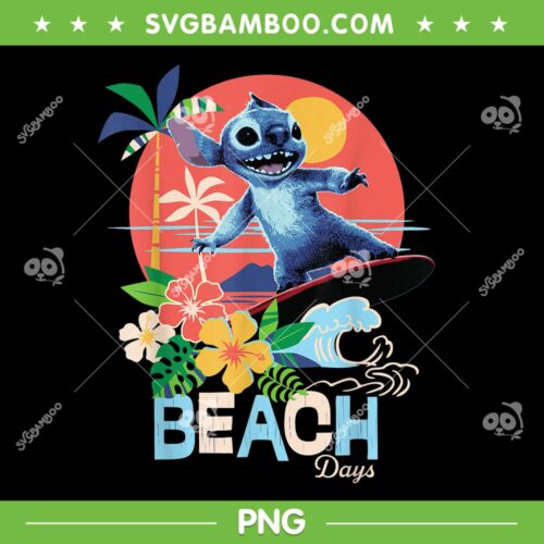 Disney Lilo Stitch Beach Days PNG, Stitch Live Action Movie Surf PNG