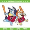 Bluey Atlanta Falcons SVG, Bluey Dad Mom Baseball SVG PNG, Blue Dog Family Sports SVG PNG