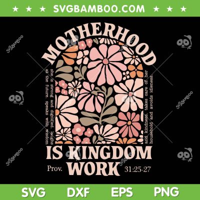 Motherhood is Kingdom Work SVG PNG, Floral Vintage Mama Mothers Day 2025 SVG