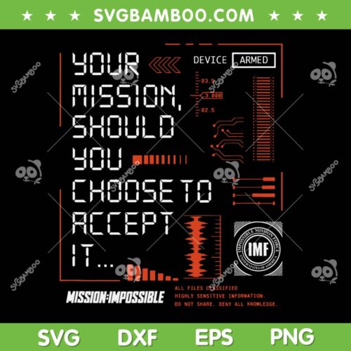 Mission Impossible SVG, Your Mission Should You Choose to Accept it SVG PNG