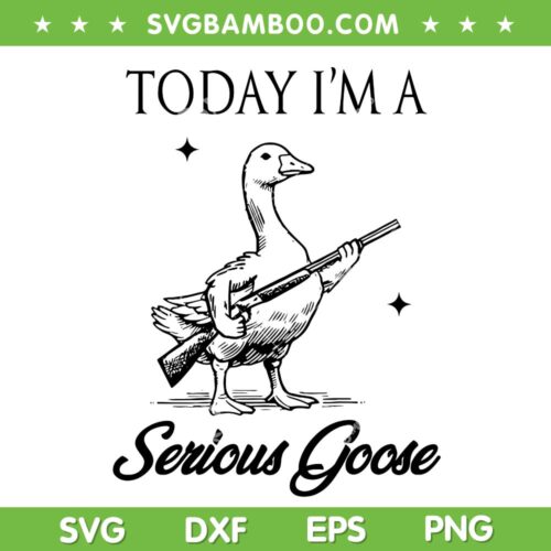 Today I'm A Serious Goose SVG, Funny Goose With Gun SVG PNG