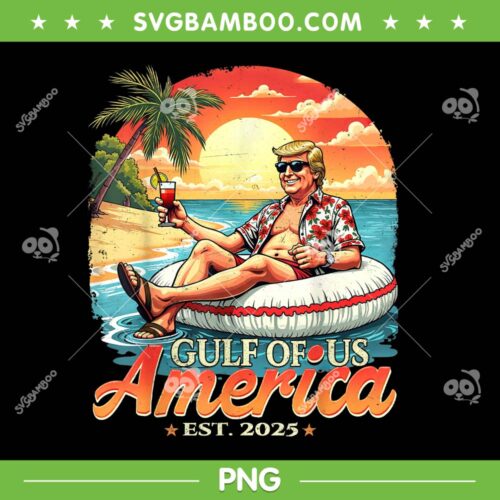 Trump Gulf of Us America 2025 PNG, Funny Trump Summer Beach PNG
