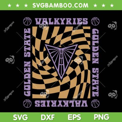 WNBA Golden State Valkyries SVG, Retro Wavy Checkerboard SVG PNG