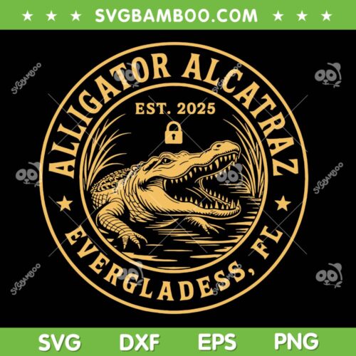 Alligator Alcatraz SVG, Funny Alligators Evergladess FL SVG PNG