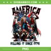 America Killing It Since 1776 PNG, Horror Movie Characters 4th of July PNG, Jason Myers Freddy American Flag PNG