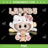 Cute Girl Labubu The Monsters PNG, Labubu Hello Kitty PNG