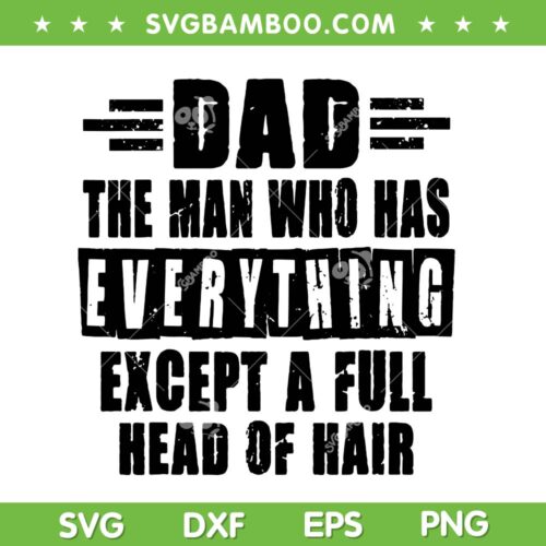 Dad The Man Who Has Everything Except A Full Head Of Hair SVG, Funny Fathers Day Quote SVG PNG