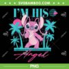 Disney Angel I'm His PNG, Stitch Retro 90s Couples PNG