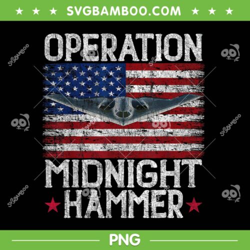 Operation Midnight Hammer US Flag PNG, B2 Stealth Jet American Flag PNG